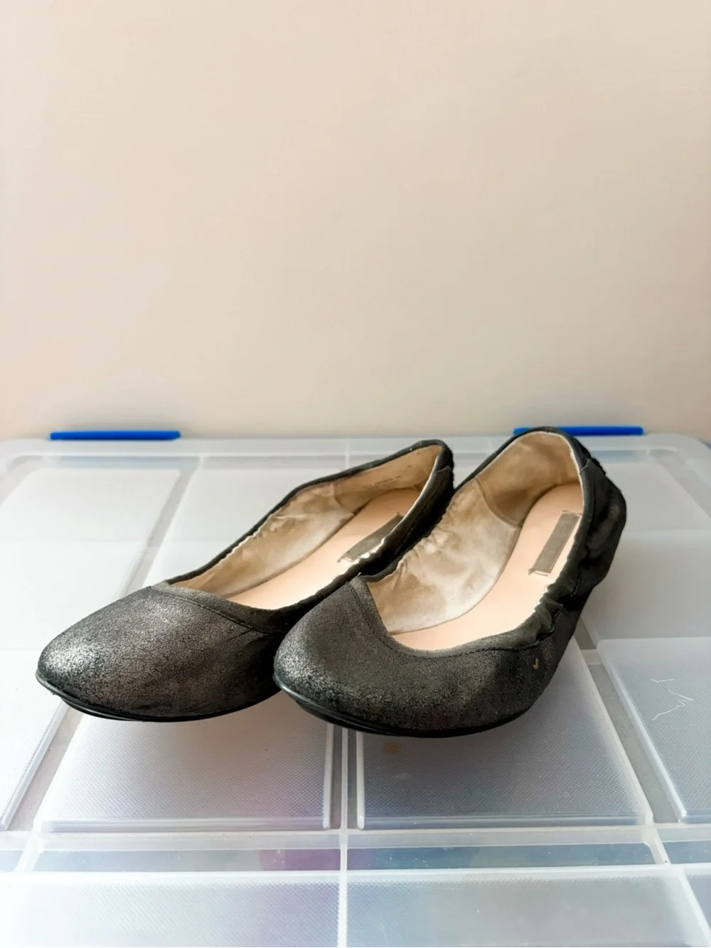 Cole Haan Charcoal Sparkly Ballet Flats